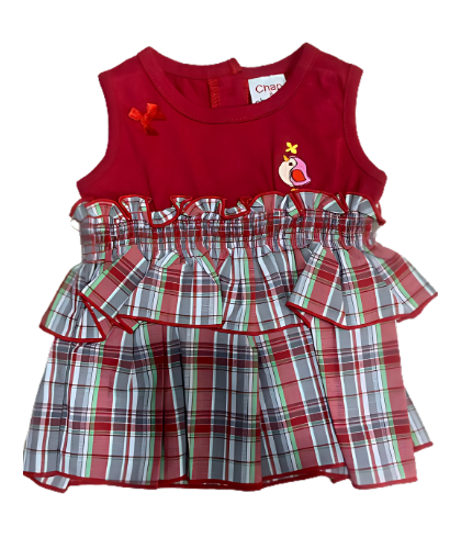 Bold & Bright: The CHAP & CHAMA Red & White Patterned Blouse & Long Pant Set 3 Months