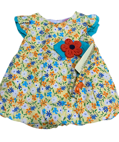 Sunshine Style: Airy Blouse & Navy Blue Pant Set 6 Months