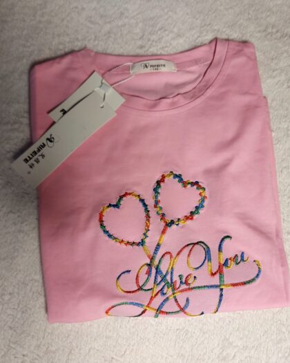 AIFEITE round neck Tshirt- baby pink colour